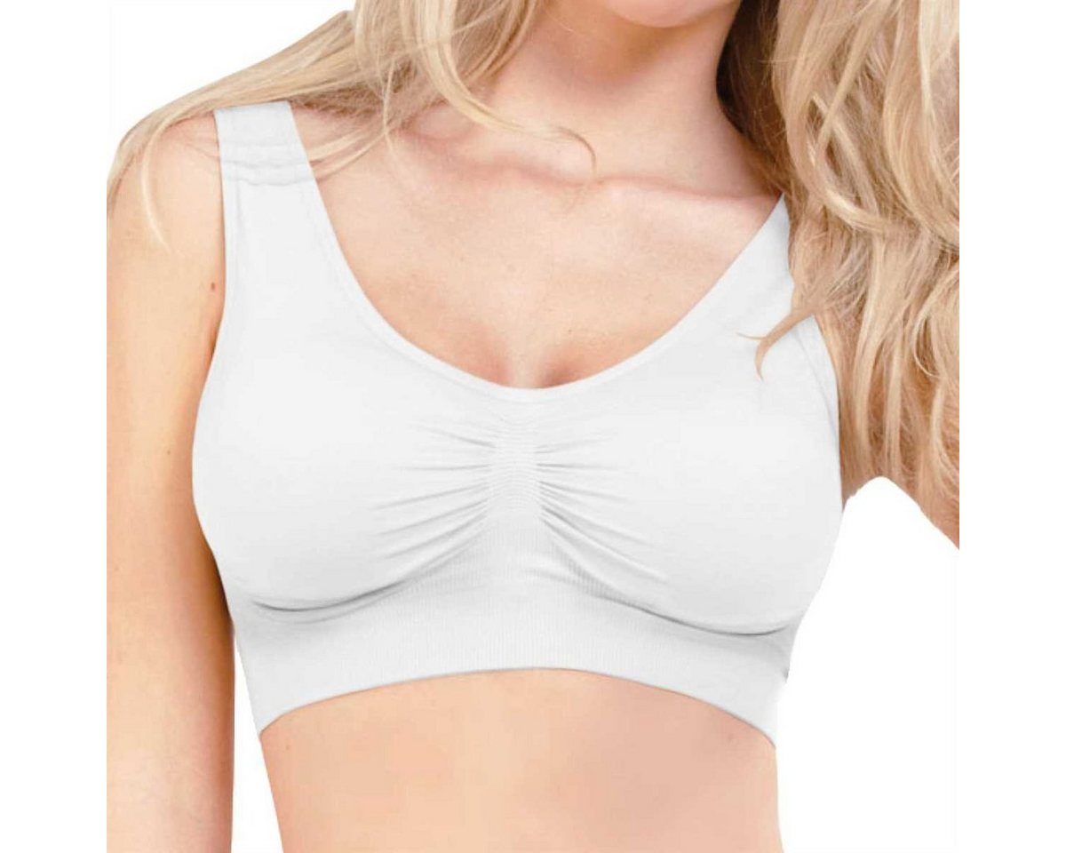 Bestlivings T-Shirt-BH (1-tlg., 1 Stück) Damen Basic Wohlfühl BH "mit Polster" Sport BH Bralette - ohne Bügel - Nahtloser Gepolsterter Bra Top von Bestlivings