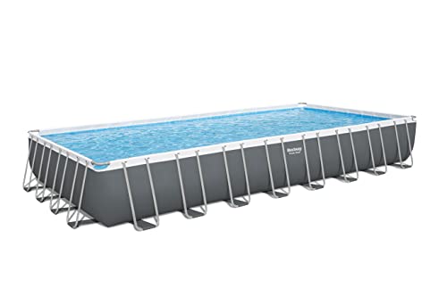 Bestway Power Steel Frame Pool Komplett-Set mit Sandfilteranlage 956 x 488 x 132 cm, grau, eckig von Bestway