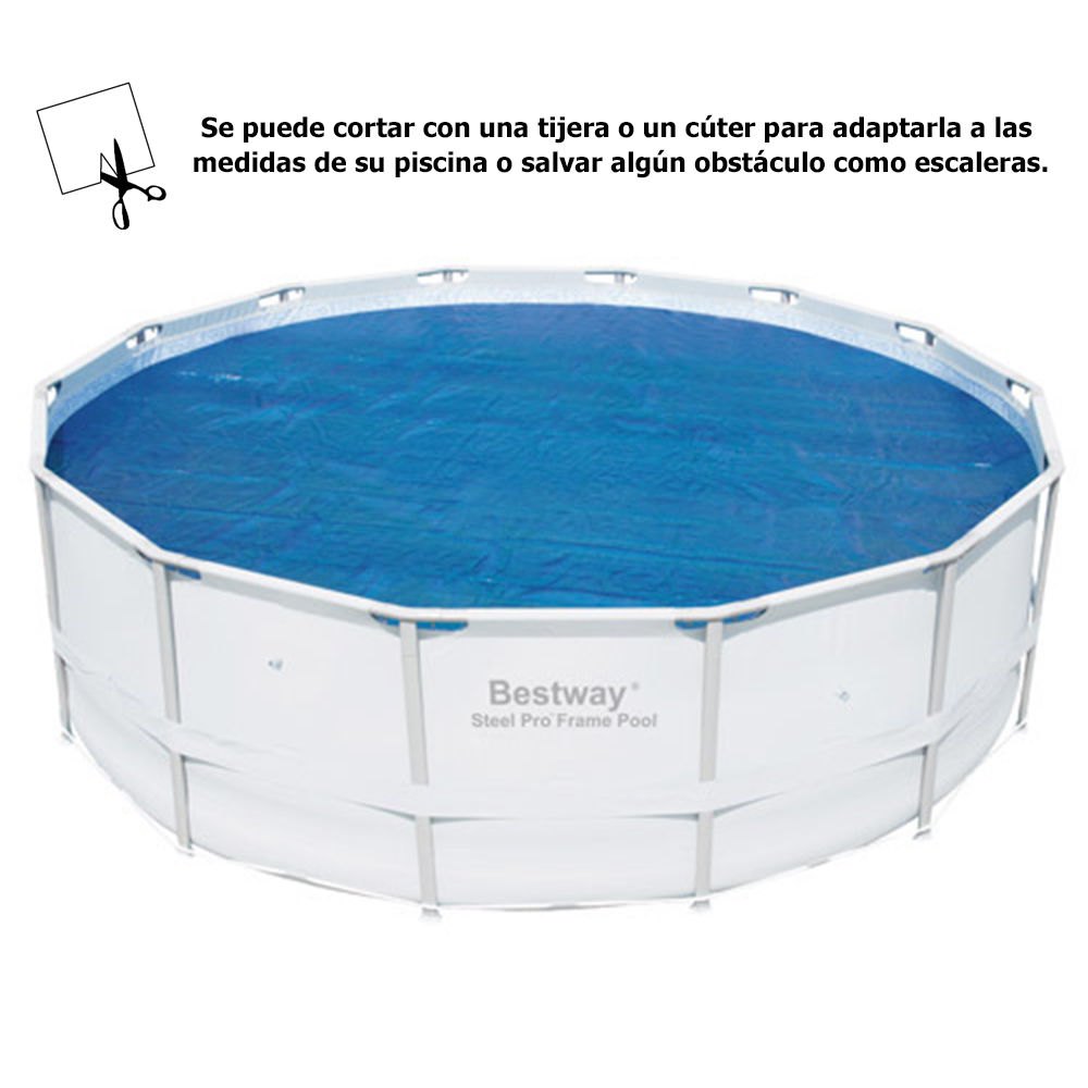 Bestway Solar Cover For Swimming Pools With Metal Structure Ø 427 Cm Blau von Bestway