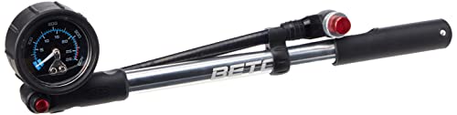 Beto Fahrrad-Reifenfüllpumpe mit Messgerät und Entlüftungsventil, silber von Beto