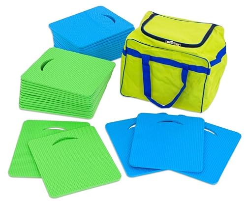 Betzold Sport - Sitzmatten-Set Kinder mit Tasche - 15 x grün 15 x blau von Betzold