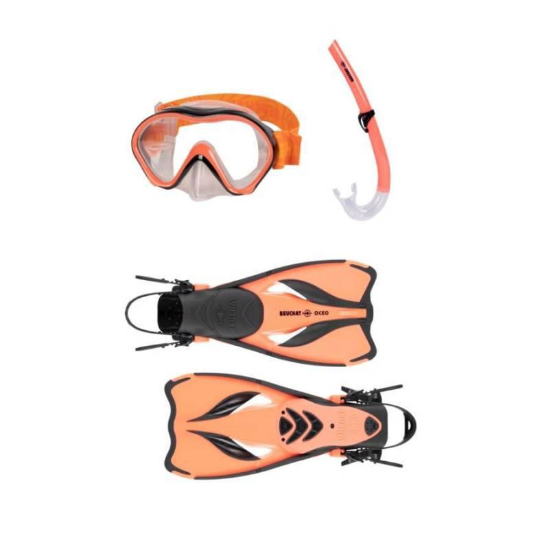 Beuchat Oceo Pmt Snorkeling Set Orange EU 24-26 von Beuchat