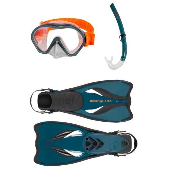 Beuchat Oceo Pmt Snorkeling Set Orange,Blau EU 38-41 von Beuchat