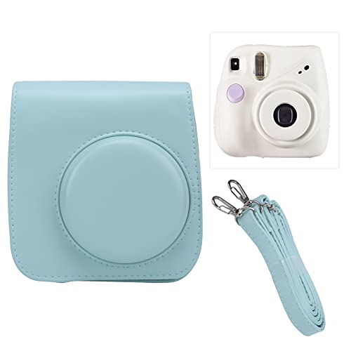 Beufee Pu-Leder-Kameratasche, Leder-Kameratasche Mit Verstellbarem Schultergurt, Kamera-Schutzhülle(hellblau) von Beufee