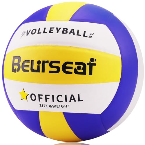 Beurseaf Volleyball, Soft Touch Beach , Sports , offizielle Größe 5 Indoor & Outdoor (Blau & Gelb) von Beurseaf