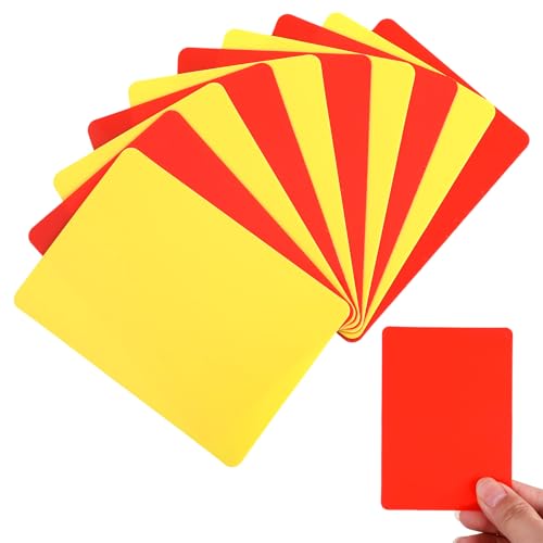 Bewudy 10 Stück Fußball Schiedsrichter Karte, Gelbe und Rote Karte Fußball Schiedsrichter-Karte, PVC Schiedsrichterkarten Sport Fussball Schiedsrichter-Tool für Fußballspiele Sportveranstaltungen von Bewudy