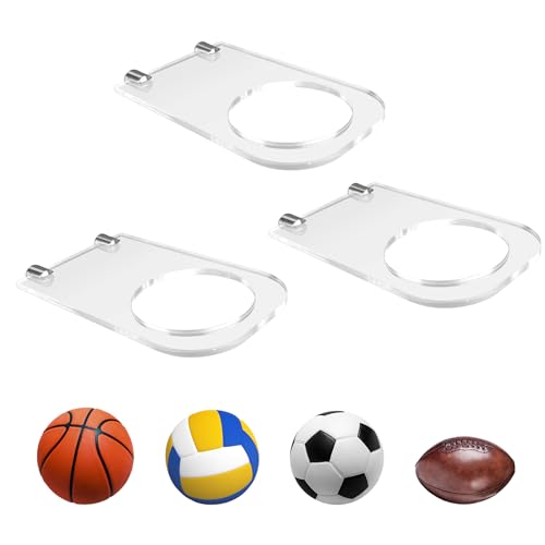 BiJun Ball Halterung Wandmontage Ballständer Ständer Transparent Display Halter Ballständer, Acrylständer Ball Halter Ständer Für Basketball Fußball Volleyball Softball Rugby Ball von BiJun