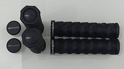 Bianchi - Paar Lenkergriffe MTB Rock 2019 aus TPR/Plastic Core für MTB Farbe Schwarz mit Befestigungsringen C2505516 von Bianchi
