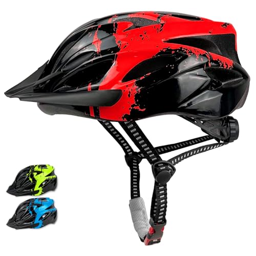Bibykivn Fahrradhelm, Cityhelm Urban Fahrradhelm, EPS Körper+PC Schale, Komfortabel & Leicht mit Insektenschutz für Kind Unisex Radhelm 18 Lüftungslöcher (Rot, S) von Bibykivn
