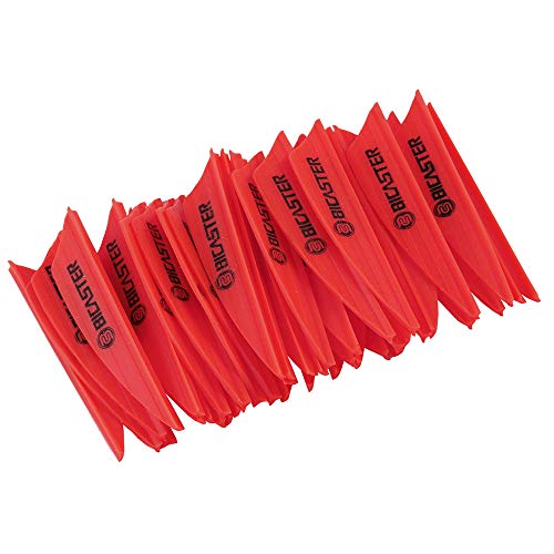 BICASTER Pfeil Federn 1.75 Zoll Gummi Pfeilfedern for Bogenpfeile - 100 Stück (Rot) von BICASTER