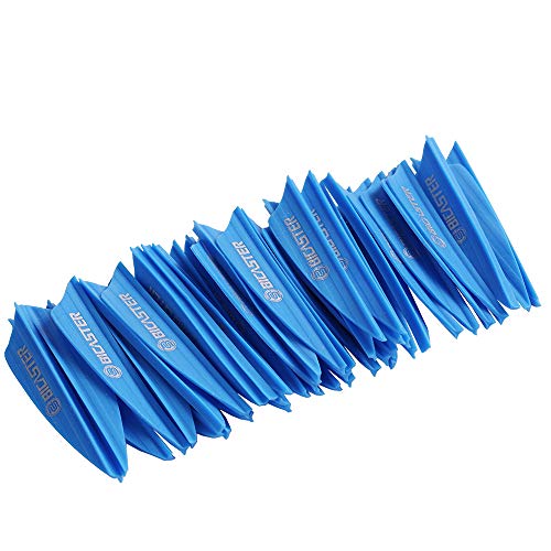 BICASTER Pfeil Federn 1.75 Zoll Gummi Pfeilfedern for Bogenpfeile - 50 Stück (Blau) von BICASTER