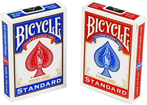 Bicycle Spielkarten für Herren und Damen, 88 x 63 mm, Rot/Blau, 2 Stück von Bicycle