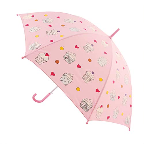 Bieco Regenschirm Kinder Ø 86 cm Farbwechsel Kinder Regenschirme im Cupcake Design Geeignet für Kinder 2 Jahre und Älter Kleinkind Spielzeug Regenschirm Taschenschirm Kinder Sonnenschirm von Bieco