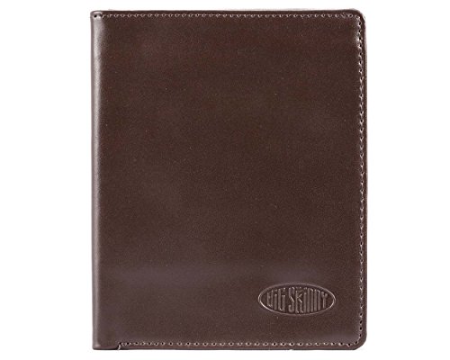 Big Skinny Herren Geldbörse Hipster Leder Bi-Fold Slim Wallet für bis zu 40 Karten braun von Big Skinny