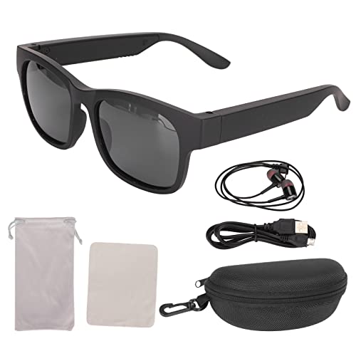 BigKing Smart Glasses, multifunktionale Stereo Noise Cancelling Wireless Bluetooth Sonnenbrille mit Kopfhörer zum Radfahren Laufen Fahren Angeln Gutes Geschenk(Schwarz) von BigKing