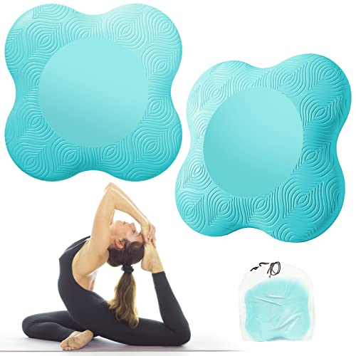 Bigmeda 2Stk Kniekissen für Yoga,Yoga Matt für Pilates,Minimiert und Unterstützt Knie Handgelenke und Ellbogen,Umweltfreundlich Leicht Rutschfest Yoga Mat (Blauer See) von Bigmeda