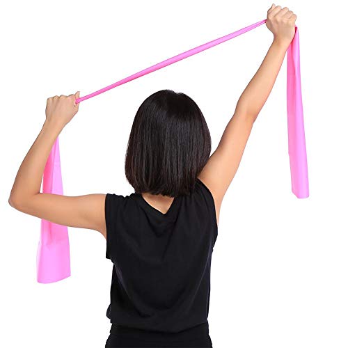 Biitfuu 1,5 m elastischer Yoga-Gurt Yoga-Stretchband Pilates Stretch-Widerstandsband Fitnessübung Sporttrainer Zubehör(Rosa) von Biitfuu