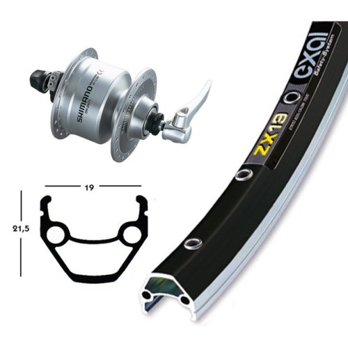 Bike-Parts Unisex – Erwachsene V-Rad 75Nabend DH3N72 Laufrad, Silber, 1size von Bike-Parts