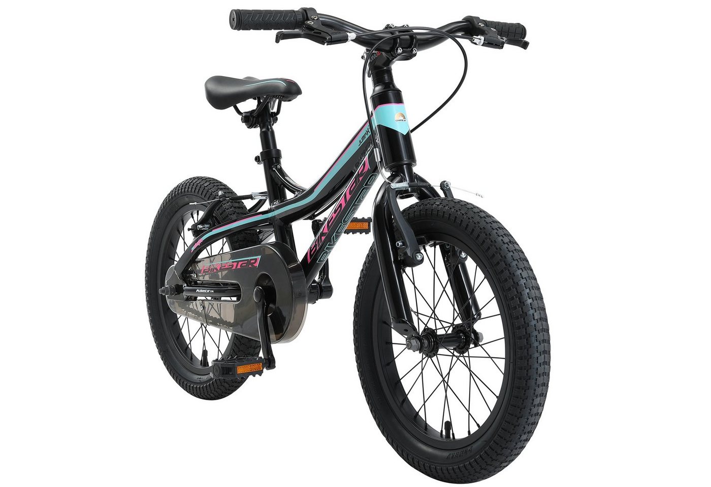 Bikestar Kinderfahrrad Mountain, Aluminium 16 Zoll, ab 107 cm, 4 - 6 Jahre, Jungen, Mädchen, 1 Gang, Handbremse, Rücktrittbremse, Kettenschutz, Höhenverstellbar von Bikestar
