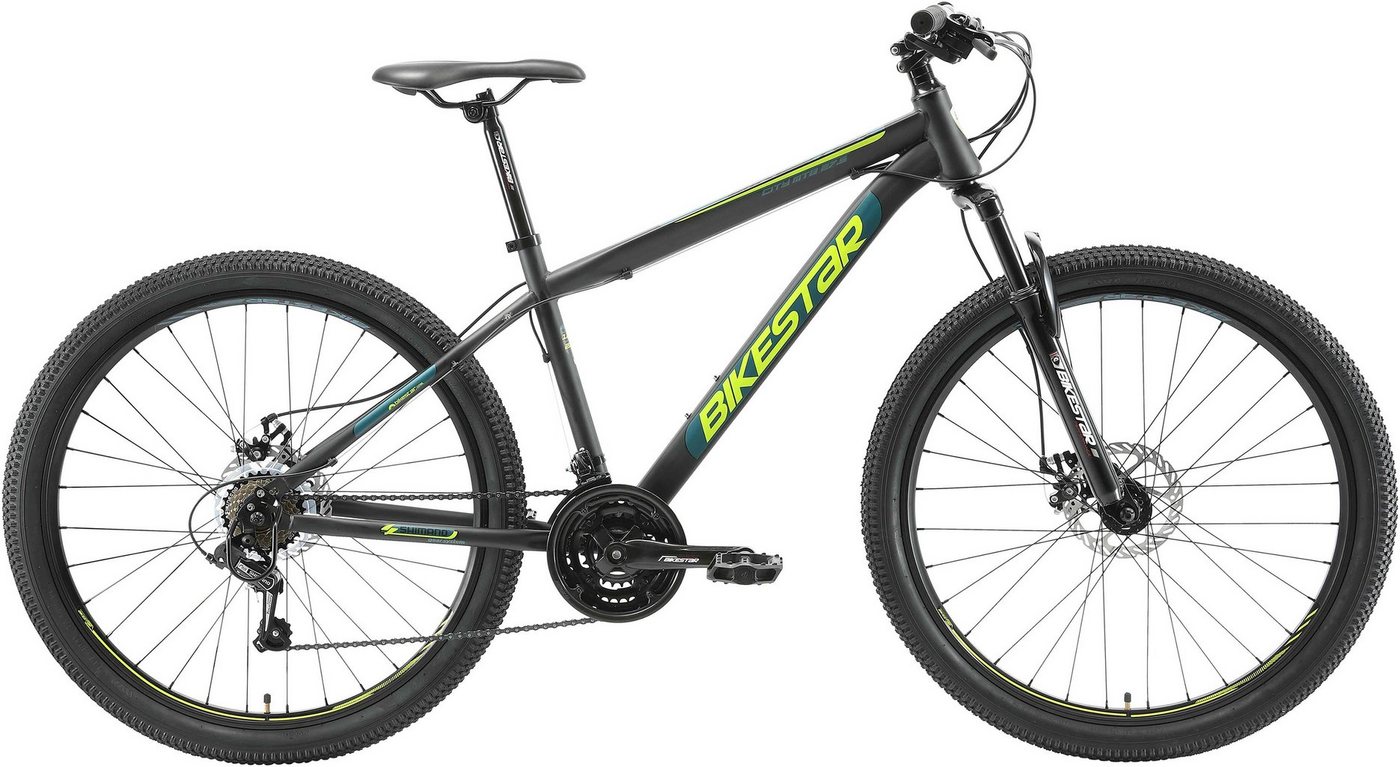 Bikestar Mountainbike, 21 Gang Shimano RD-TY300 Schaltwerk, Kettenschaltung, für Damen und Herren, Kettenschaltung von Bikestar