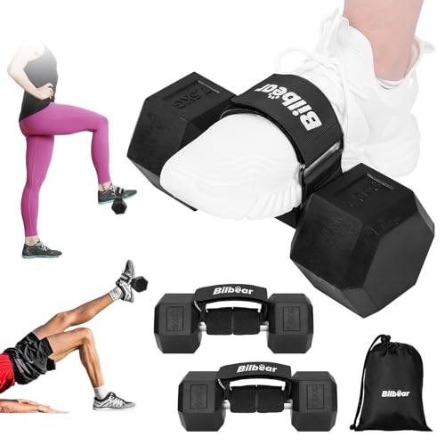 Tibialis-Trainer-Gurt für Schienbeinkanten-Übungen, verstellbarer Hantel-Fußaufsatz für Hüftbeuger, Knöchel-Hantelbefestigung für Füße, lindert Beinschmerzen, erhöht die Beweglichkeit, 2 Stück von Bilbear