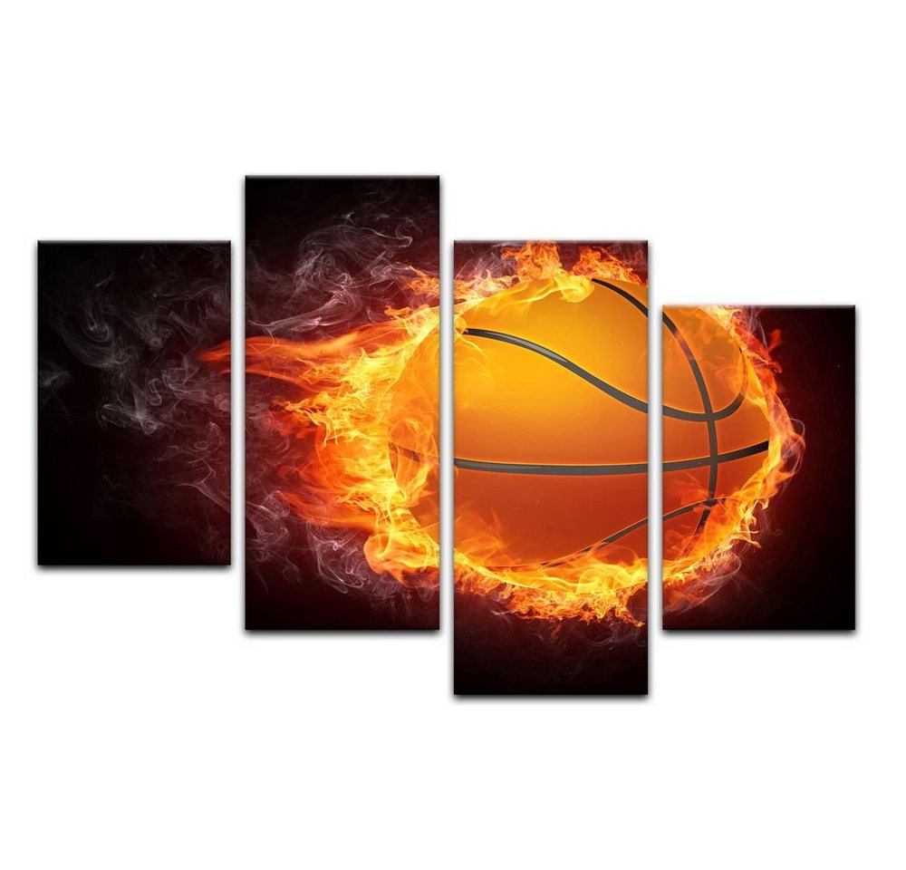 Bilderdepot24 Leinwandbild Basketball Feuer, Sport von Bilderdepot24
