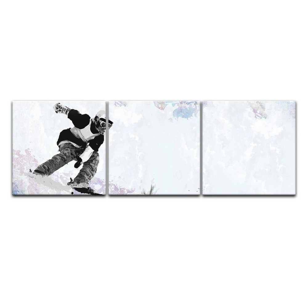 Bilderdepot24 Leinwandbild Grungy Snowboarder, Sport von Bilderdepot24
