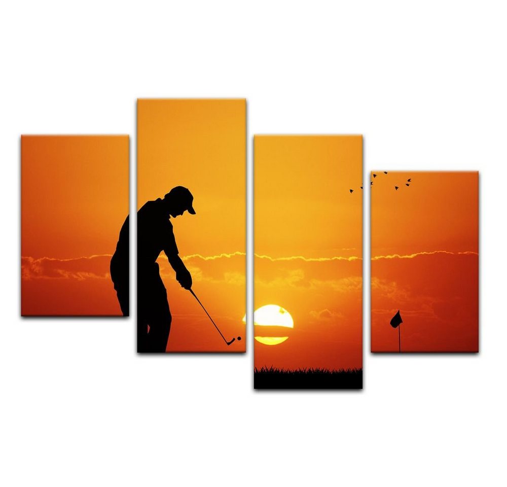 Bilderdepot24 Leinwandbild Silhouette - Golf im Sonnenuntergang, Sport von Bilderdepot24