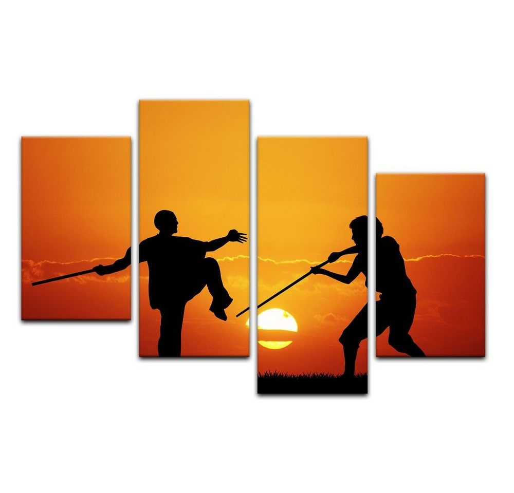 Bilderdepot24 Leinwandbild Silhouette - Kung Fu, Sport von Bilderdepot24
