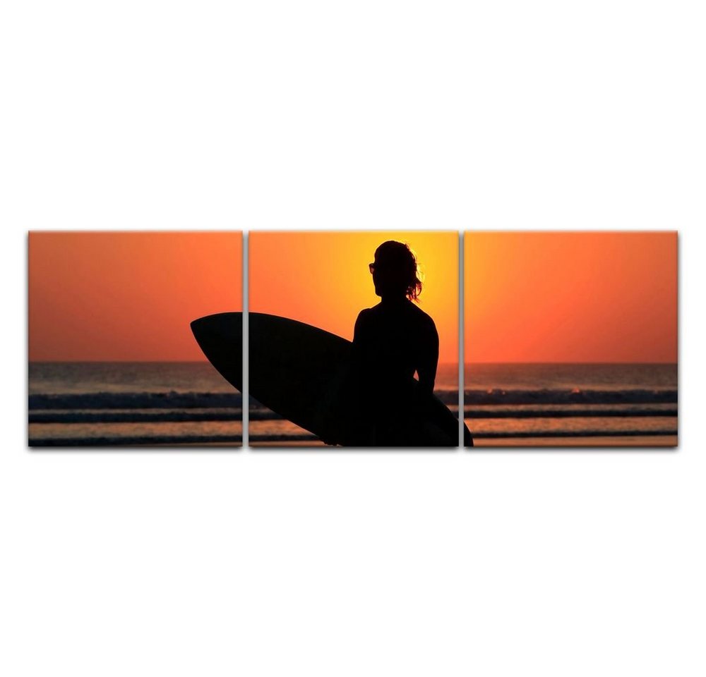 Bilderdepot24 Leinwandbild Surfer im Sonnenuntergang, Sport von Bilderdepot24
