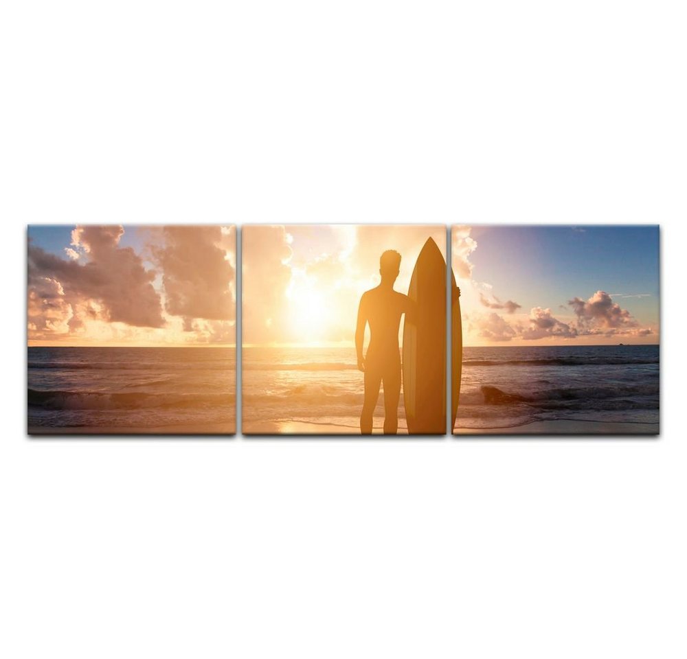 Bilderdepot24 Leinwandbild Surfer im Sonnenuntergang II, Sport von Bilderdepot24