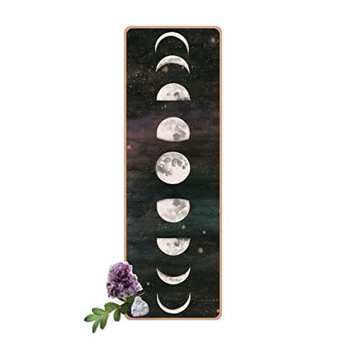 Yogamatte Kork - Mondphasen in Aquarell, Größe HxB: 61x183 cm von Bilderwelten
