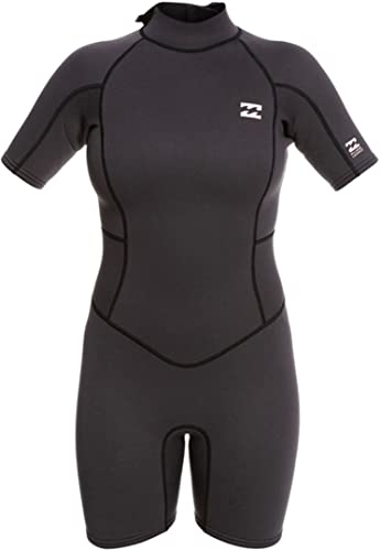 Billabong 2/2mm Launch - Back Zip Short Sleeve Spring Suit for Women - Kurzärmliger Springsuit mit Backzip - Frauen - 12 - Schwarz von Billabong