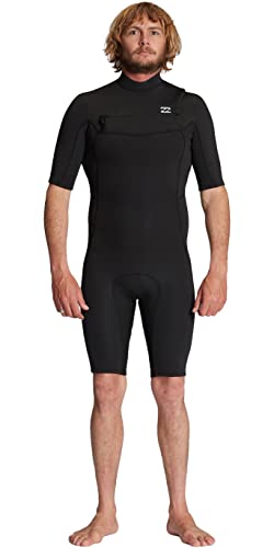 Billabong Mens Absolute 2/2mm Chest Zip Shorty Wetsuit ABYW500118 - Black Wetsuit Size - XL von Billabong