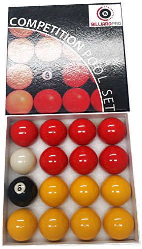 Billard Pro Unisex 5,1 cm League Pool Kugeln (rot und Gelbtöne, rot/gelb von Billiard Pro