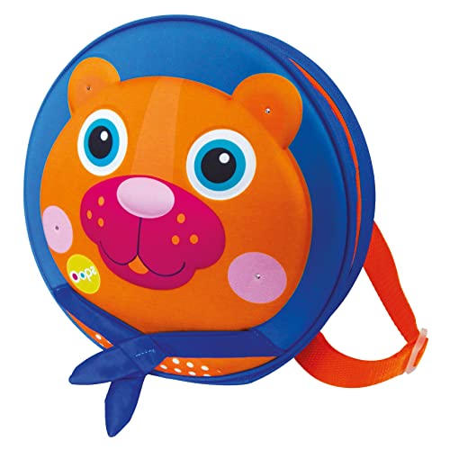 Bino Rucksack Bär, runde Kindergartentasche mit Bären-Design (Tasche für Kinder, extrem haltbar, langlebig und widerstandsfähig, mit längenverstellbaren Tragegurten, aus 100% Polyethylen), Mehrfarbig von Bino world of toys