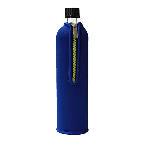 Dora´s Glasflasche mit Neoprenbezug 500 ml (blau) von Biodora