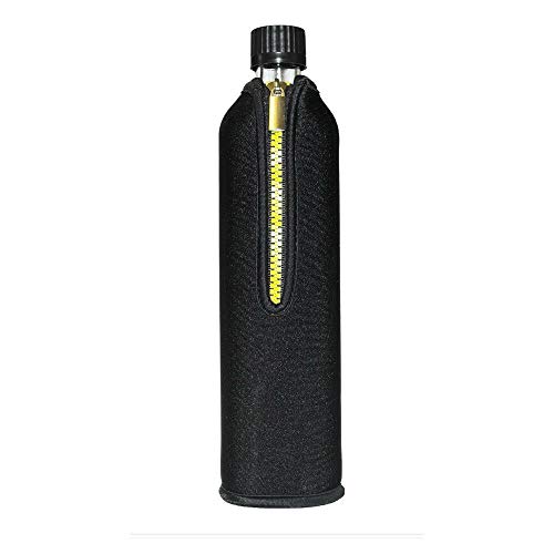 Dora´s Glasflasche mit Neoprenbezug 500 ml (schwarz) von Biodora