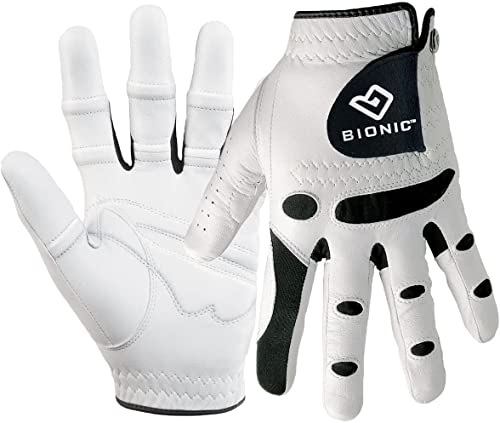 Bionic StableGrip Golfhandschuh – patentierter stabiler Griff aus echtem Cabretta-Leder, entworfen von orthopädischen Chirurgen (Herren, Größe M, L, auf der rechten Hand getragen) von Bionic Glove USA