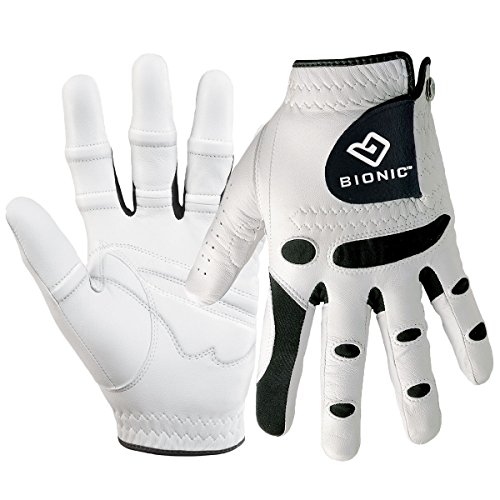 Golf-Handschuhe BIONIC® Classic Herren LH weiss-schwarz, Größe ML von BIONIC
