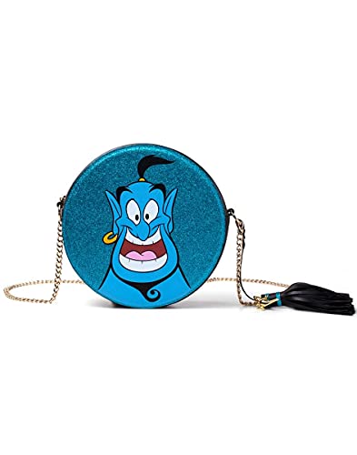 Bioworld Disney Aladdin Glitter Genie Round Shaped Shoulder Bag With Chain Shoulder Strap Schulrucksack 21 centimeters Blau (Blue) von Bioworld