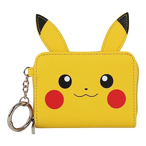 Bioworld Pokemon Pikachu Gesicht Gelb Mini Zip Around Geldbörse, Mehrfarbig, OSFA von Bioworld