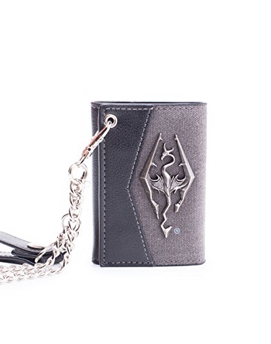 Skyrim Wallet Chain With Metal Dragon Badge Black von Bioworld