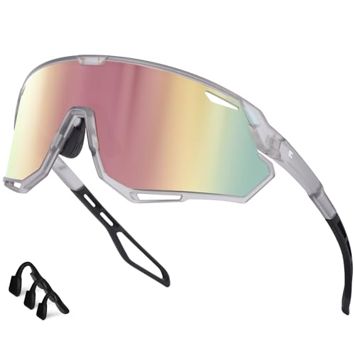 Bircenpro Fahrrad-Sonnenbrille für Herren und Damen, UV400-Schutz, Sportbrille, Lauf-Sonnenbrille für Baseball, MTB, Golf, Softball von Bircenpro