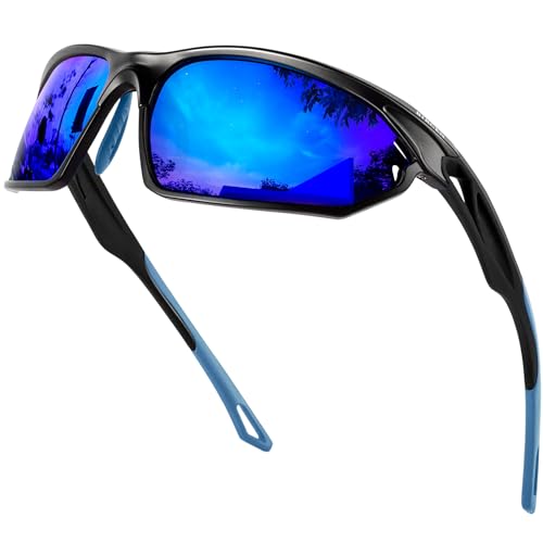 Bircenpro Sport Sonnenbrille für Herren Polarisiert: UV Schutz Verspiegelt Sportbrille für Männer Baseball Radfahren Fahren Angeln Golf Motorrad Laufen von Bircenpro