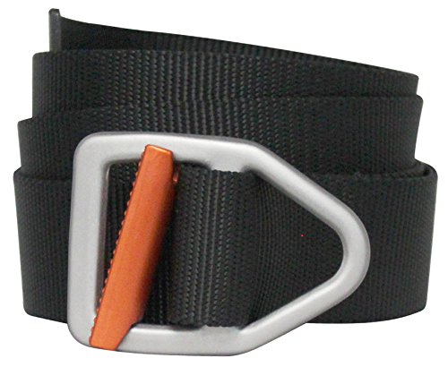 Bison Designs zweifarbiger Gürtel, leicht, 38 mm, Schwarz/Orange, Größe L / 42 von Bison
