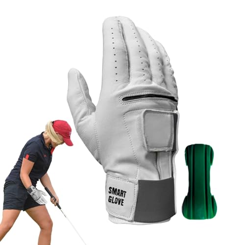 Golfhandschuhe für Herren, Golfhandschuhe für Links- und Rechtshänder - 2-in-1-Übungs-Golfhandschuh-Handgelenkhalterung | Herren-Golfausrüstung aus Leder für Golfanfänger, Profis und Enthusiasten von Bitong