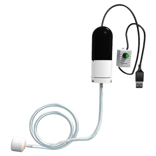 Tragbare Aquarium-Luftpumpe, verstellbar, für Angeln und Fischgeschäfte, USB, 5 V, 1,4 m langes USB-Kabel von Bjebndd