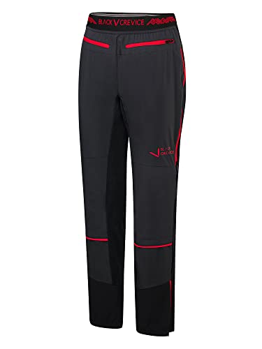 Black Crevice Damen Skitourenhose, schwarz/rot, 42 von Black Crevice