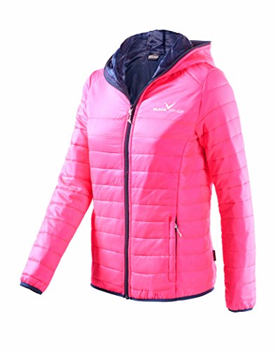 Black Crevice Damen Steppjacke Kapuze Daunenoptik, pink, 36 von Black Crevice